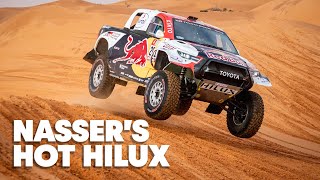 Dakar Rally Tech Check Nassers T1 Toyota Gazoo Racing Hilux [upl. by Sigfried229]