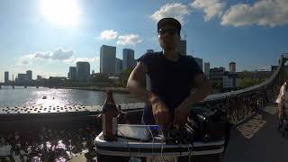 Techno in the streets of Germany Frankfurt Liebesbrücke [upl. by Eeliak892]