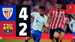 HIGHLIGHTS I ATHLETIC CLUB 4 vs 2 FC BARCELONA  COPA DEL REY 🔵🔴 [upl. by Rabbi]