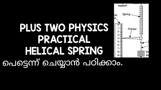 Helical spring in Malayalam part 1 Physics Practical Hooks law [upl. by Remoh470]