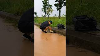 Drain Heroics Clearing a Flash Flood Drain to Save the Day [upl. by Eniretak]