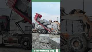 Best working day 1591 The process of unloading stone blocks with a forklift truck [upl. by Aleinad]