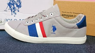 US polo SneakersShoes under 2000 Unboxing amp Review 2023  colour Grey  us polo shoe [upl. by Horowitz]