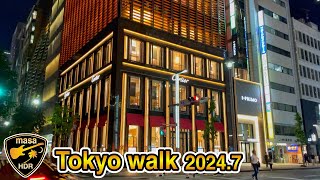 【4K HDR】銀座 東京夜景 東京散歩 20247 Ginza Tokyo night view Tokyo walk [upl. by Christoph4]