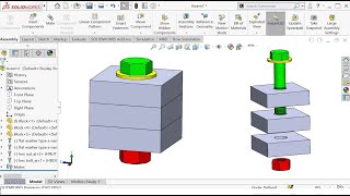 Adding Fasteners to Solidworks Assembly  Solidworks Toolbox tutorial [upl. by Enyrehtac]