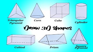 How to Draw 3D Shapes step by step Easy Beginners Tutorial [upl. by Halueb]