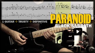 Paranoid  Guitar Cover Tab  Guitar Solo Lesson  Backing Track with Vocals 🎸 BLACK SABBATH [upl. by Handal]