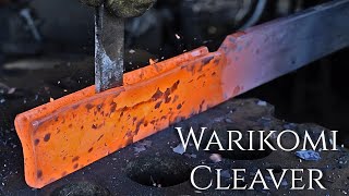 Knife making  Forging a Big Kitchen Knife using the Warikomi Technique [upl. by Brace]