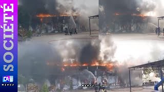 Incendie à la Senelec de Ouakam Les sapeurs tentent déteindre le feu [upl. by Omari895]