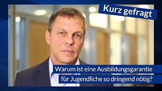 Monitor Ausbildungschancen 2023 zeigt dramatische Entwicklung – Kurz gefragt mit Clemens Wieland [upl. by Riesman96]