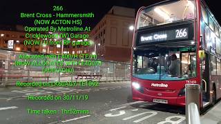 Advent Calendar Day 25 FRV London Bus Route 266 Brent Cross  Hammersmith LK60AGY TE1092 [upl. by Hernardo]