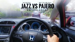 Honda Jazz VS Pajero Sport [upl. by Berget471]