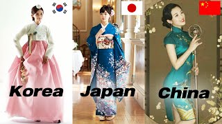 Chinese Japanese Korean Traditional Costume Difference [upl. by Saunders]