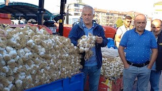 TAŞKÖPRÜ SARIMSAK PAZARI SARIMSAK FİYATLARI BELEDİYE BAŞKANI MİLLET VEKİLİ PAZARDA [upl. by Nicolai]