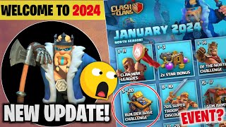 JANUARY 2024 EVENT CALENDAR 🤩  NEW EVENTS BUILDER BASE CHALLENGE amp MANY MORE IN CLASH OF CLANS [upl. by Cos661]