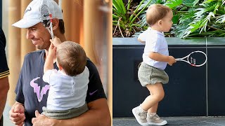 Nadal Gives His Baby Boy a Tennis Racquet in Australia  Like Father like Son [upl. by Tandy]