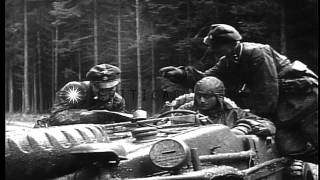 Kaiserbaracke Crossroads Tiger 222 Battle of the Bulge HD Stock Footage [upl. by Evelin]