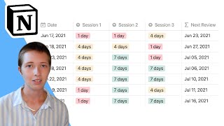 Easy Spaced Repetition Formula In Notion [upl. by Lizzy]