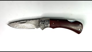 CJULHerbertz ROSTFREI 440 206412 Damascus Folding Knife [upl. by Kciredec91]