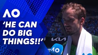 Daniil Medvedev issues HUGE praise to unfortunate Grand Slam debutant 2024 Australian Open  WWOS [upl. by Neeroc]