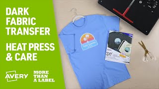 How to Apply Avery Dark Fabric Transfers with a Heat Press [upl. by Bottali]