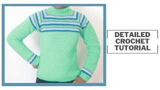 Easy topdown turtleneck sweater  Detailed tutorial  Minimalist nordicscandinavian sweater vibes [upl. by Newbold420]