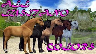 All 8 Lusitano colors   Star Stable Online [upl. by Yesdnyl73]