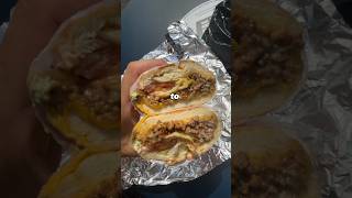 Trying a NYC Chopped Cheese 🤯🔥 choppedcheese choppedcheesesandwich sandwiches [upl. by Noyek]