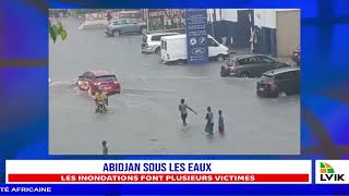 ABIDJAN SOUS LES EAUXLES INONDATIONS FONT PLUSIEURS VICTIMES [upl. by Aihsened977]