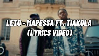 Leto  Mapessa feat Tiakola ParolesLyrics [upl. by Itraa]