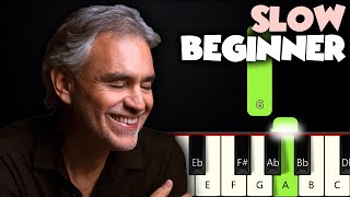 Time To Say Goodbye  Andrea Bocelli  SLOW BEGINNER PIANO TUTORIAL  SHEET MUSIC by Betacustic [upl. by Mariya195]