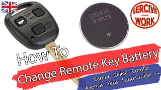 DIY  How to change remote key battery Toyota Camry Celica Corolla Yaris Avensis Land Cruiser [upl. by Sax]