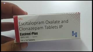 EscirenPlus Tablet  Escitalopram Oxalate and Clonazepam Tablets IP  Esciren Plus Tablet Uses Dose [upl. by Nagol]