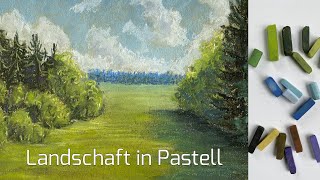 Landschaft mit Pastellkreide malen  Schritt für Schritt Anfänger [upl. by Yerkovich]