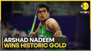 Paris Olympics 2024 Pakistans Arshad Nadeem wins historic javelin gold in Olympics  WION [upl. by Weigle]