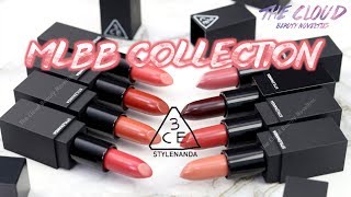 ENG SUB 3CE MATTE LIP COLOUR  MLBB COLLECTION SWATCHES amp REVIEW [upl. by Meela]