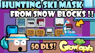 HUNTING 50 DLS SKI SET ⛷️ 5000 SNOW BLOCKS  GrowTopia [upl. by Keeryt385]