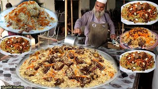 KABULI PULAO FULL RECIPEAFGHANI PULAO MAKING 100KG YAKHNEE BEEF PULAO [upl. by Nottus]