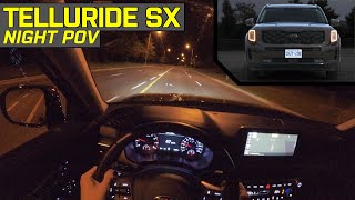 Kia Telluride SX Night POV Drive  LED Headlight amp HighBeams Test [upl. by Serra358]