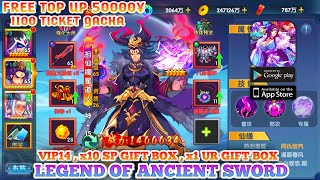 Legend of Ancient Sword RPG  Top Up All Event 50000¥  10 SP Gift Box  UR Gift Box  1100 Gacha [upl. by Uohk]