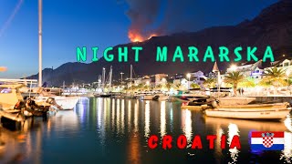 Night Makarska Croatia Summer Walk 4k Walking Tour [upl. by Hcab]