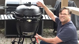 Assembling the Louisiana grills Ceramic Kamado charcoal grill from Costco [upl. by Htebzile261]