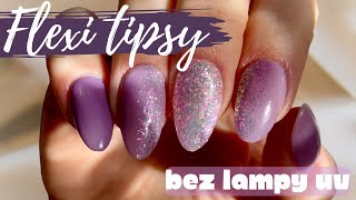 Flexi tipsy bez lampy UV Tutorial krok po kroku Manicure Tytanowy  Marisa z Pazurem [upl. by Attem]