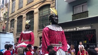 Gigantes cabezudos kilikis y zaldikos de Pamplona  San Fermín 2022 [upl. by Animsay]