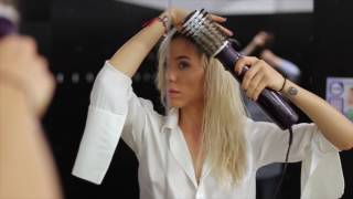 Hairdresser skills at Gym  with Babyliss BEliss rotating brush [upl. by Ryhpez]