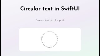 Circular text in SwiftUI use IOS18 [upl. by Ettennahs55]