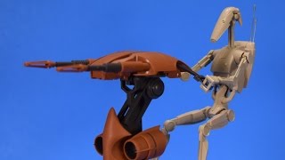 Bandai Star Wars Battle Droid and STAP 112 Scale Model Kit Build and Review [upl. by Sheree866]