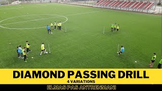 Diamond Passing Drill  4 Variations  Passing Accuracy and Quality in Football [upl. by Lauretta252]