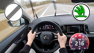 2024 Skoda Karoq 20 TDI 4x4 150PS TOP SPEED AUTOBAHN POV DRIVE 216kmh [upl. by Orihakat]