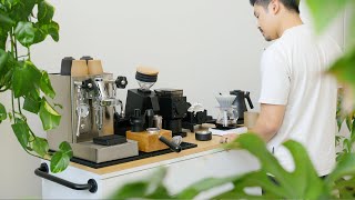 Coffee Bar Tour – DIY Coffee Cart Espresso amp Pour Over Setup [upl. by Eserrehs]